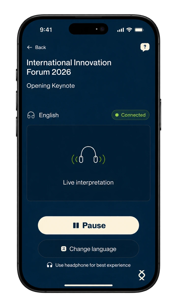 Audio en directo en OLIRA App