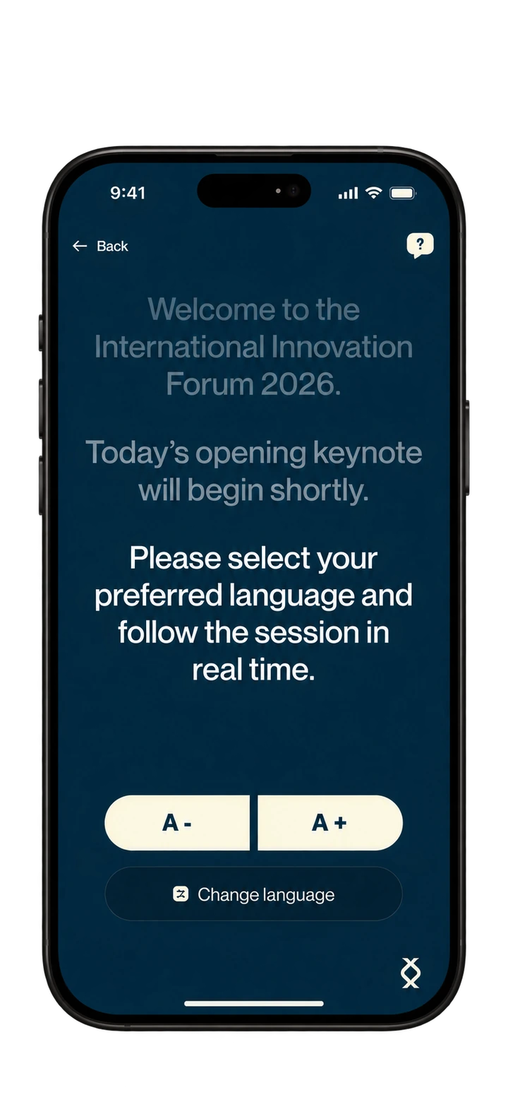 Subtítulos en directo en OLIRA App